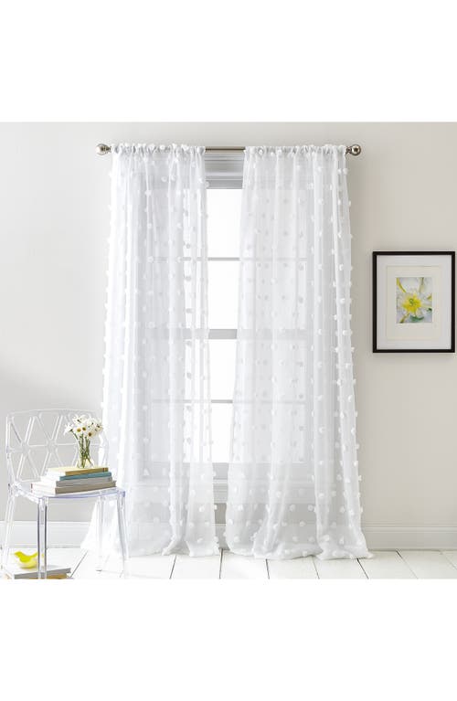 Dkny Ella Floral Print Set Of 2 Poletop Curtain Panels In White