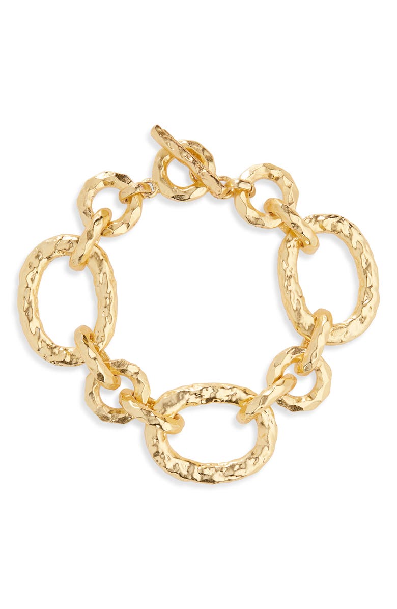 Karine Sultan Bold Link Bracelet, Main, color, Gold