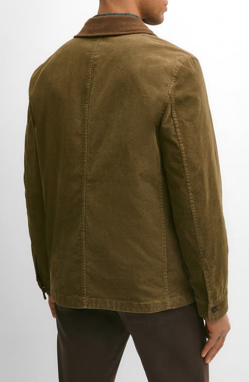 Brooks Brothers Cotton Blend Chore Coat In Fun Patterned Corduroy In Green