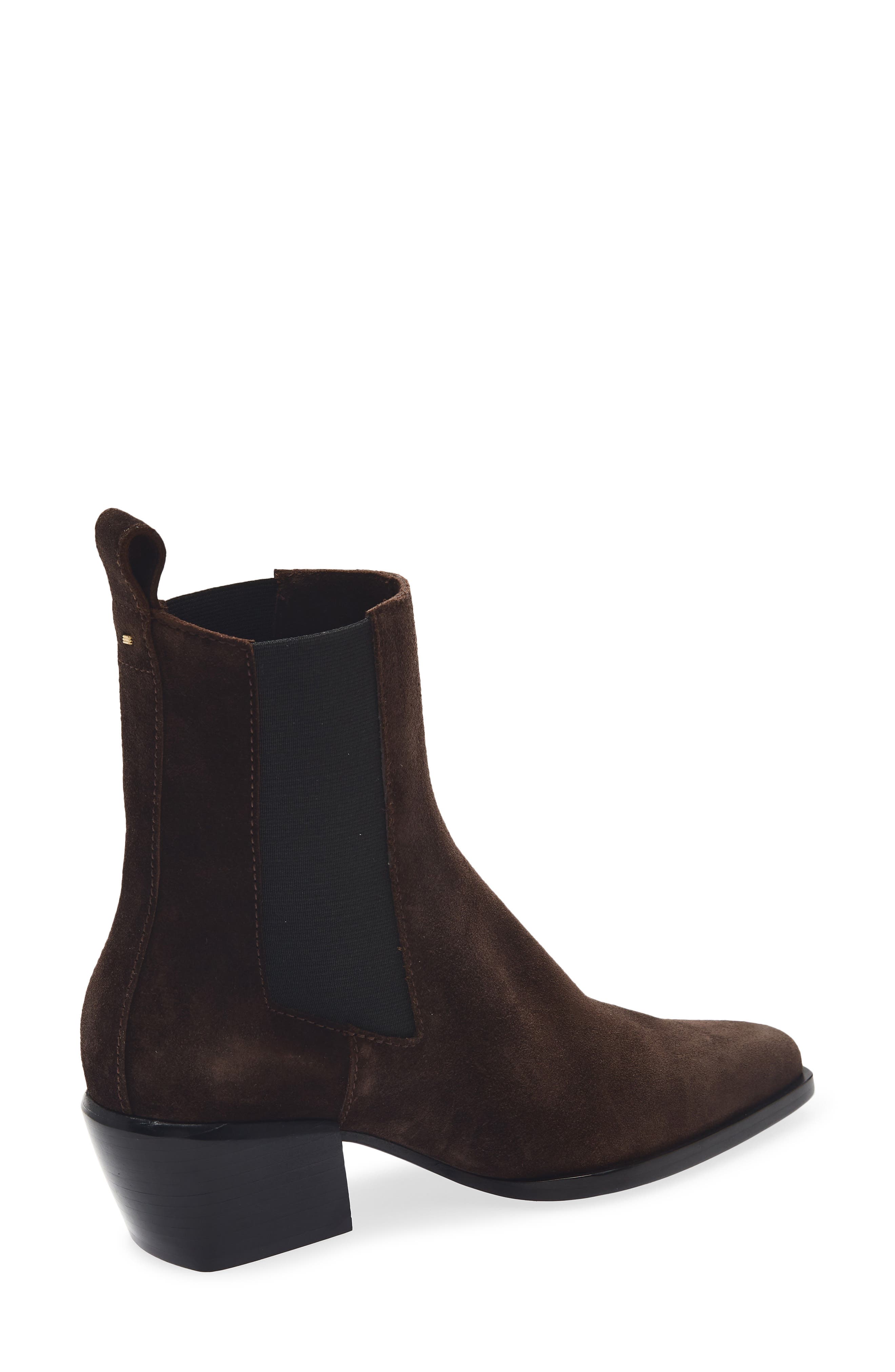 Joni Chelsea Bootie, Alternate, color, DARK CHOCOLATE SUEDE