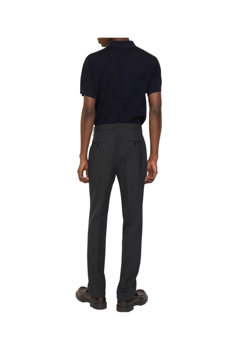 Burberry Wool Blend Tailored Trousers, Alternate, color, Midnight Grey Melange