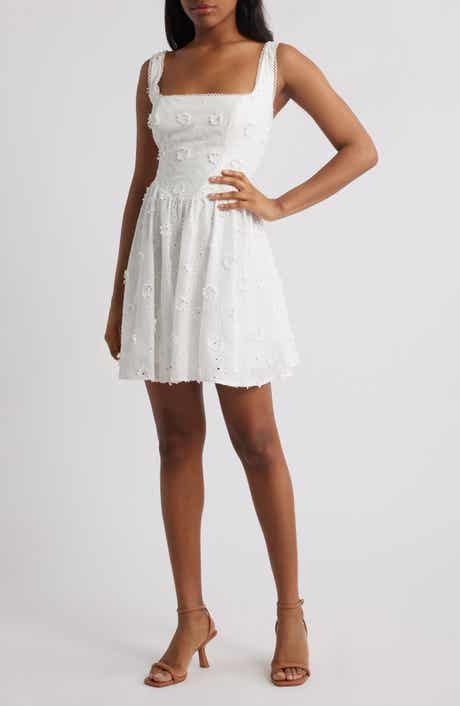 CITY STUDIO Embroidered Sleeveless Cotton Minidress