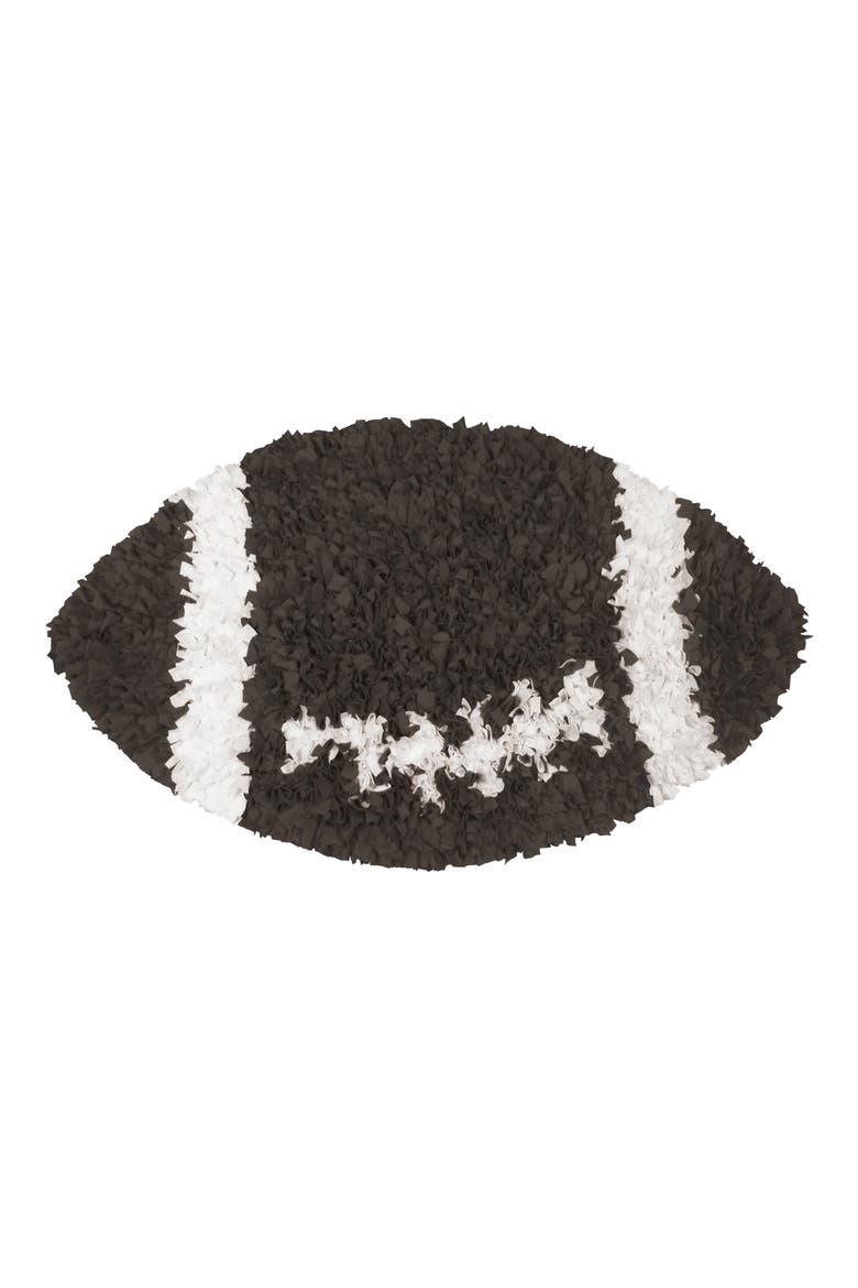 Shaggy Raggy Football Rug, Main, color, BROWN/ WHITE