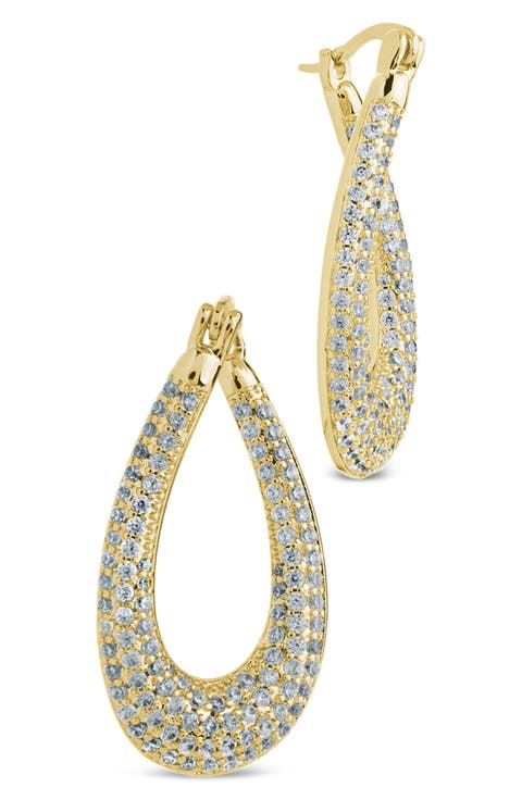 Clodagh Teardrop Pavé Hoop Earrings
