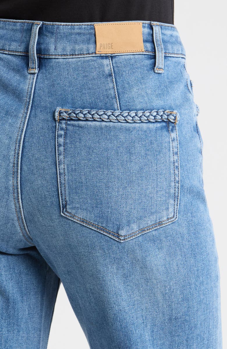 PAIGE Anessa Braided Pocket High Waist Ankle Wide Leg Jeans, Alternate, color, Encino
