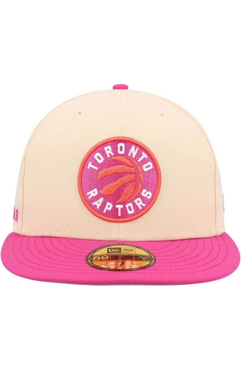 New Era Men's New Era Orange/Pink Toronto Raptors Passion Mango 59FIFTY Fitted Hat, Alternate, color,