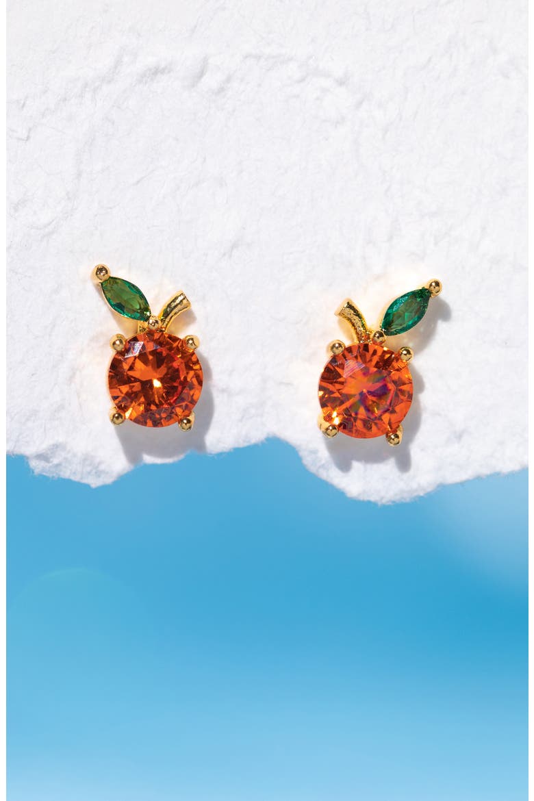 Orange Juice Stud Earrings, Alternate, color, GOLD