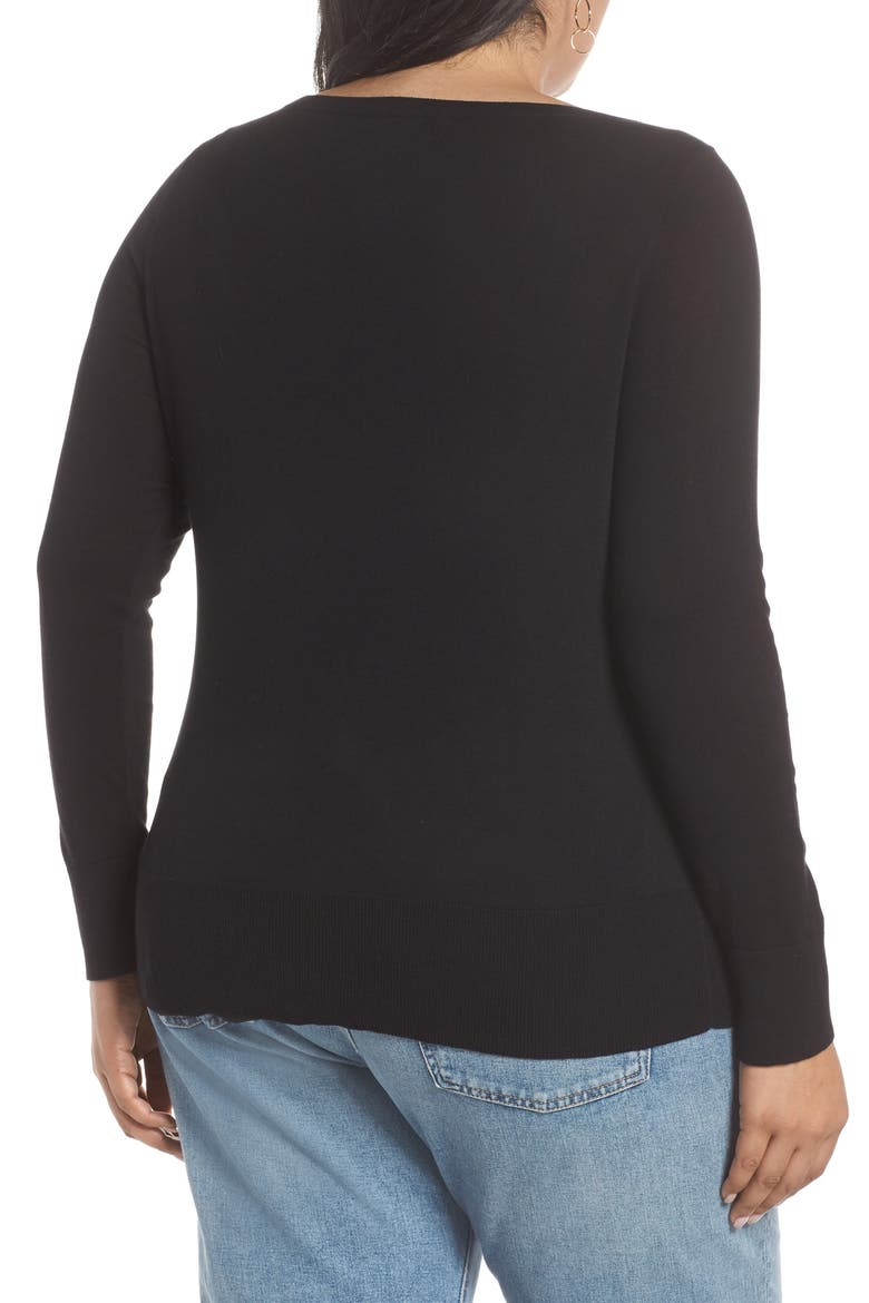 Boat Neck Sweater, Alternate, color, BLACK