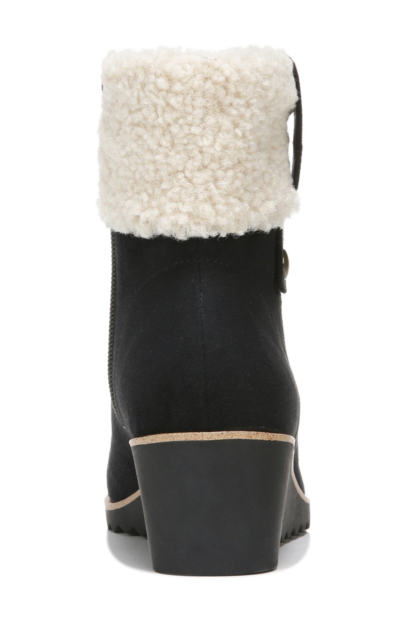 LifeStride Zurich Faux Shearling Cuff Wedge Bootie, Alternate, color, 