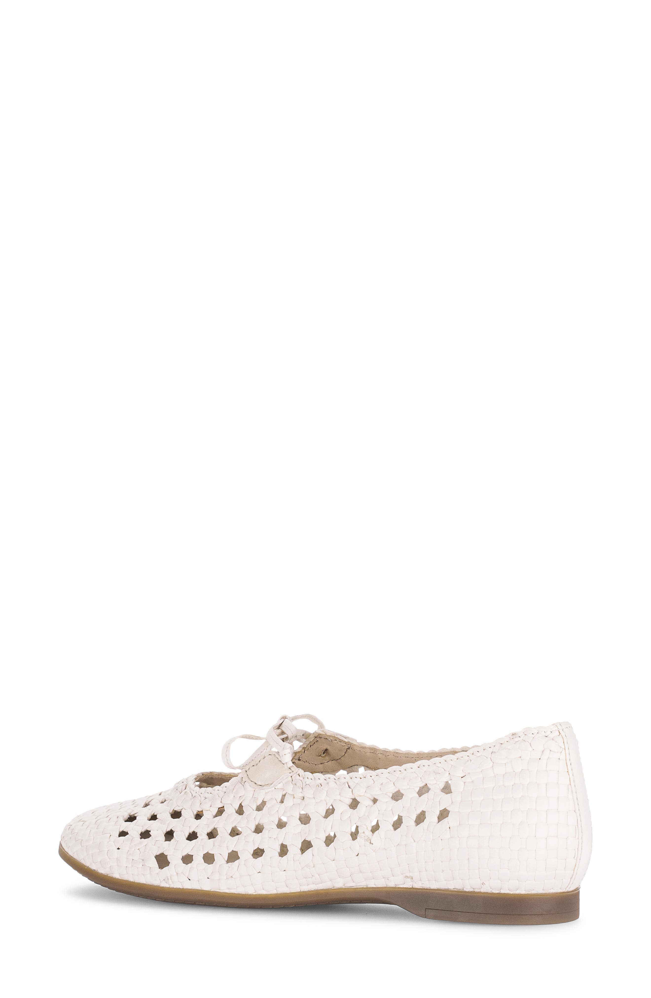 Gabor Woven Ballet Flat, Alternate, color, Creme