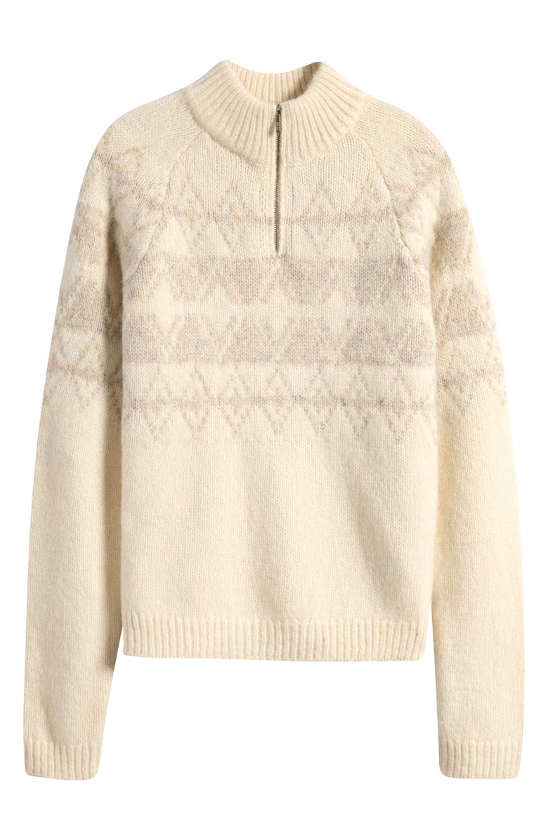 Reiss Kids' Claus Quarter Zip Wool Blend Pullover, Main, color, Off White/ Oatmeal