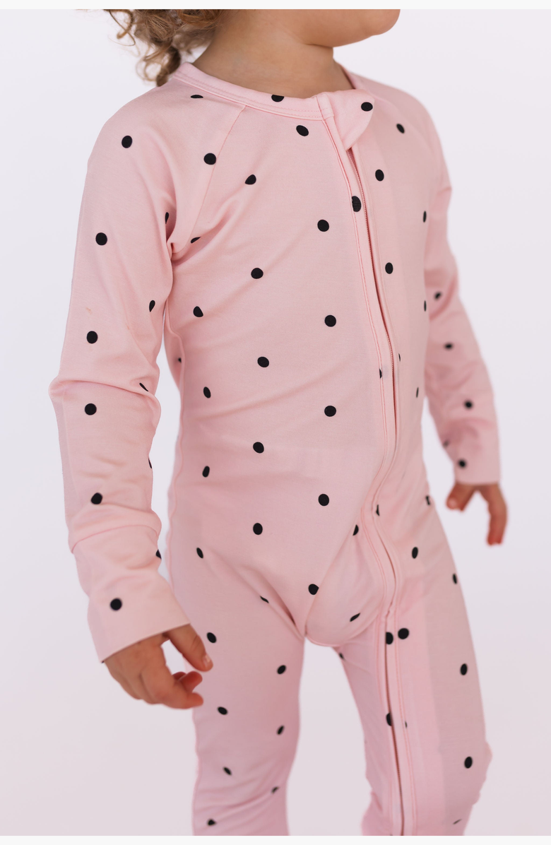 In My Jammers Polka Dot Zipper Romper, Alternate, color, Blush Polka Dot