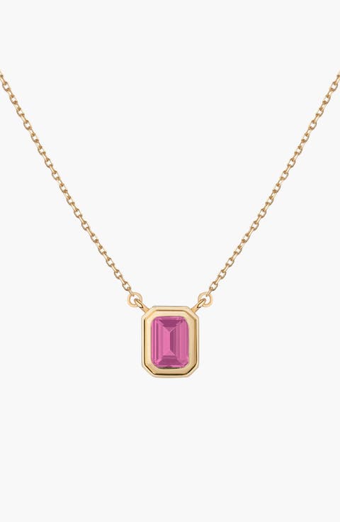 Lab Grown Pink Sapphire Heirloom Necklace