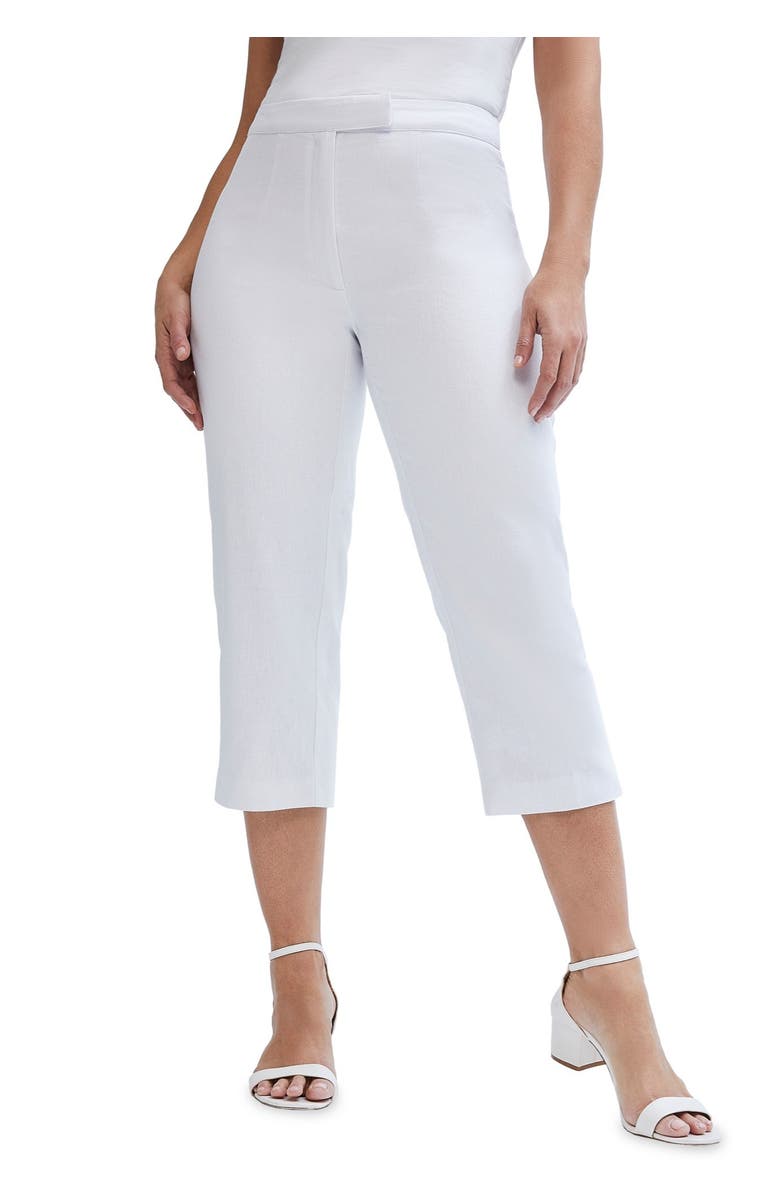 Jessica London 2-Piece Linen Capri Set, Alternate, color, White