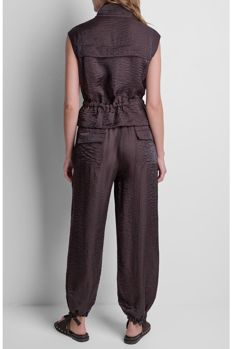 Cap Sleeve Twinkle Tie Front Vest, Alternate, color, TOBACCO