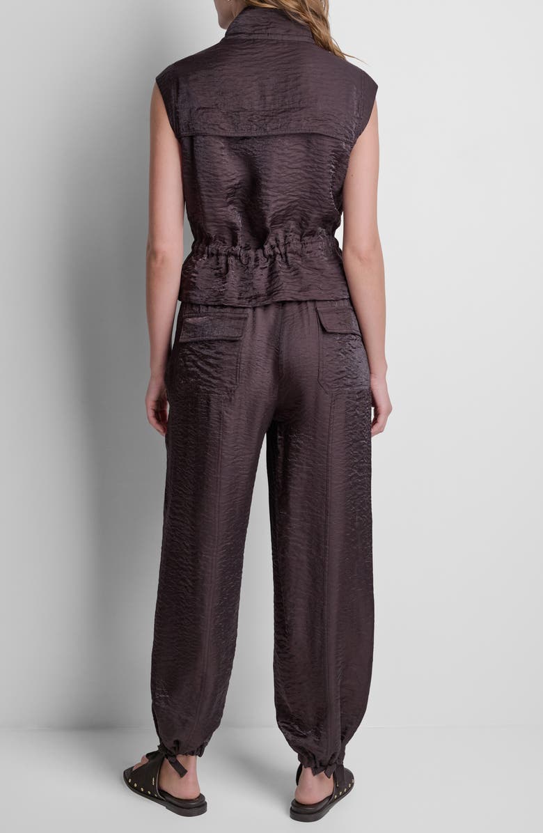 DKNY Cap Sleeve Twinkle Tie Front Vest, Alternate, color, 