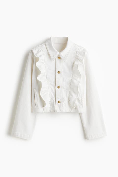 Frill-trimmed Denim Jacket