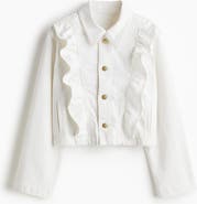 H&M Frill-trimmed Denim Jacket