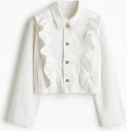 H&M Frill-trimmed Denim Jacket