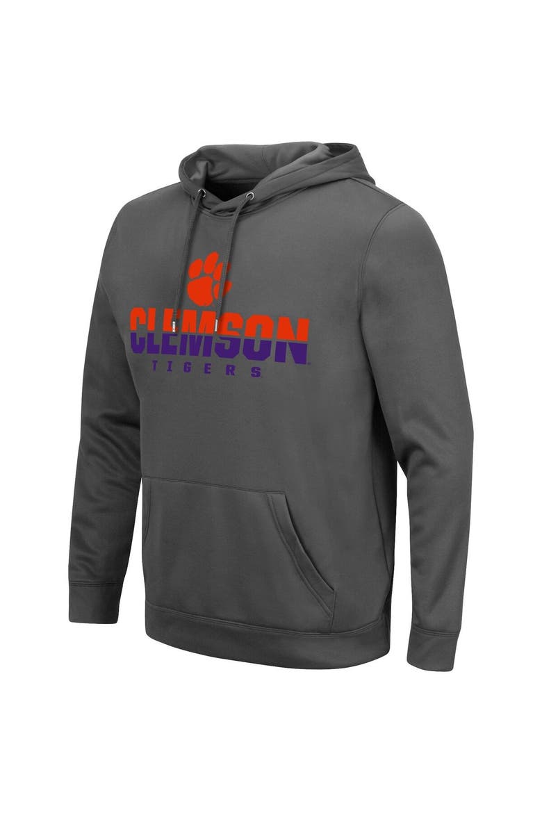 Men's Colosseum Charcoal Clemson Tigers Lantern Pullover Hoodie, Alternate, color, Charcoal