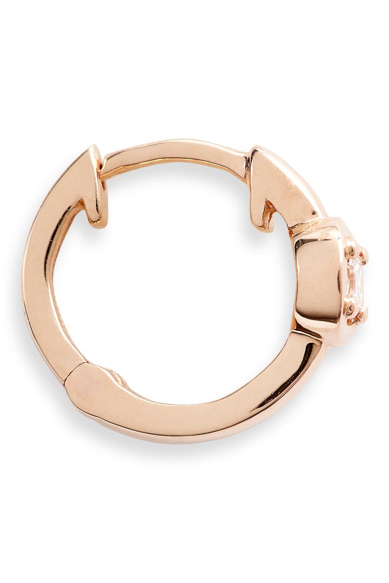 Millie Ryan Bezeled Diamond Halo Huggie Earrings, Alternate, color, ROSE GOLD/ DIAMOND