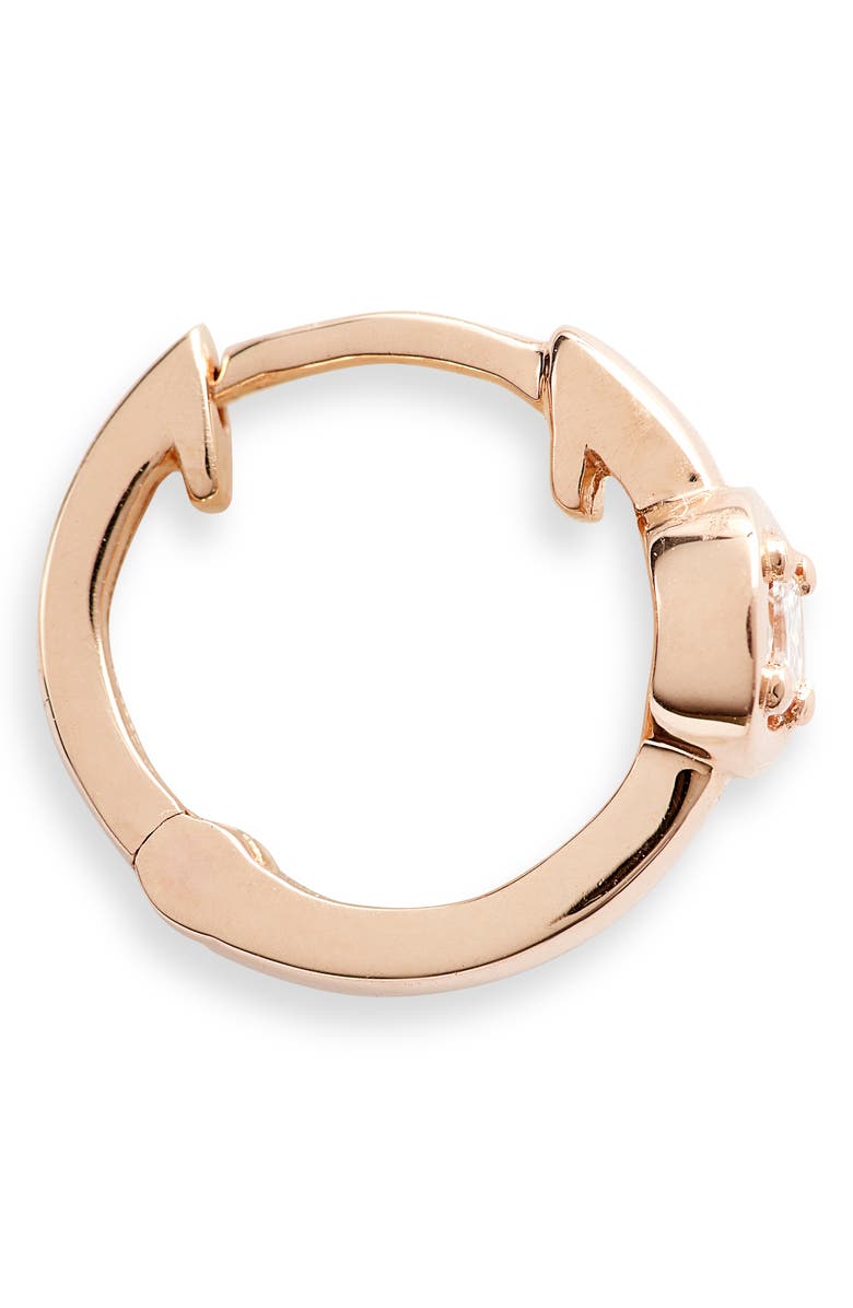 Dana Rebecca Designs Millie Ryan Bezeled Diamond Halo Huggie Earrings, Alternate, color,