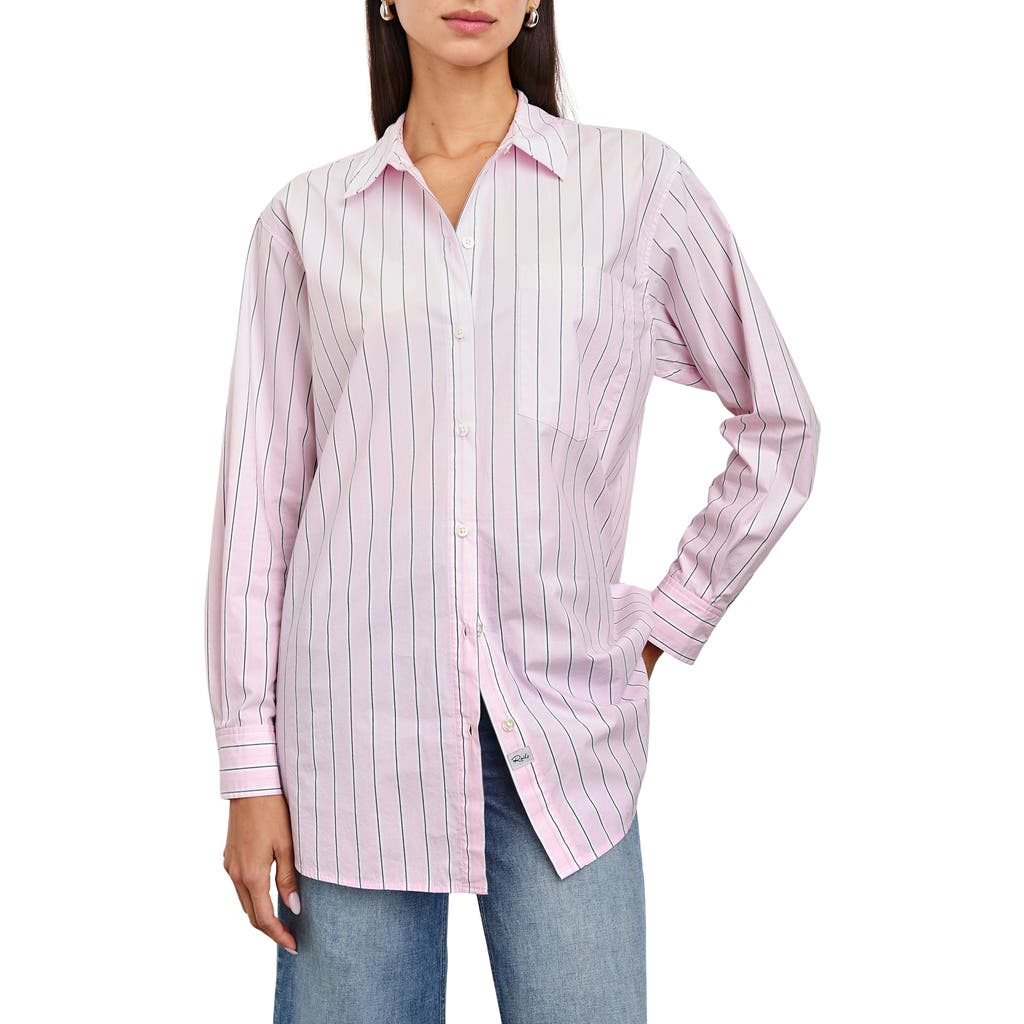 Rails Elsa Stripe Cotton Button-up Shirt In Cherry Blossom Stripe