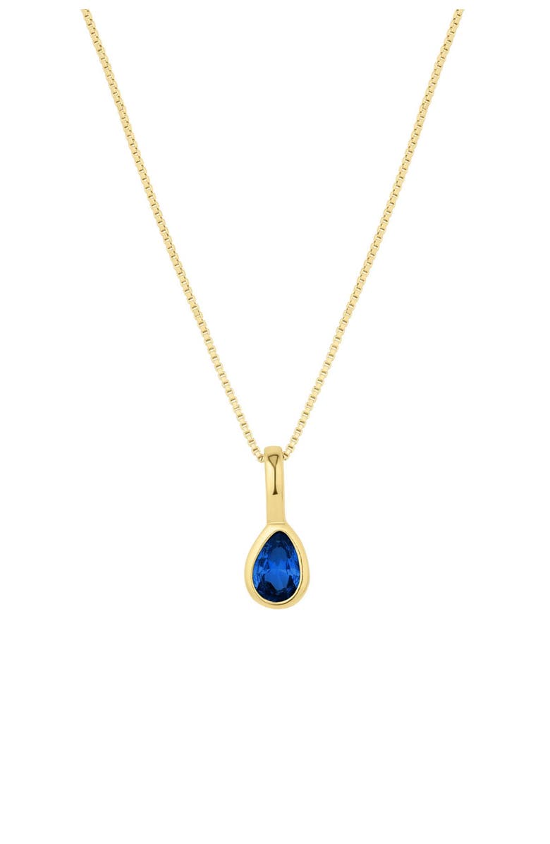 Set & Stones Teardrop Birthstone Necklace, Main, color, Gold / September