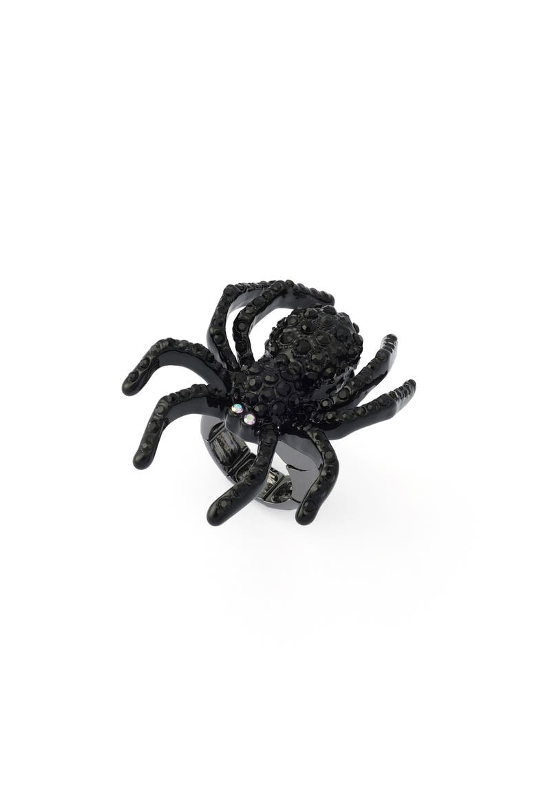 Spider Cocktail Ring, Alternate, color, BLACK