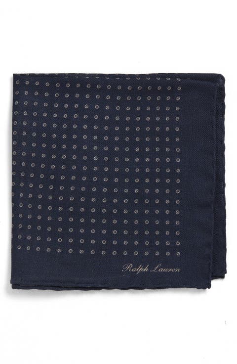Polka Dot Cashmere & Silk Pocket Square