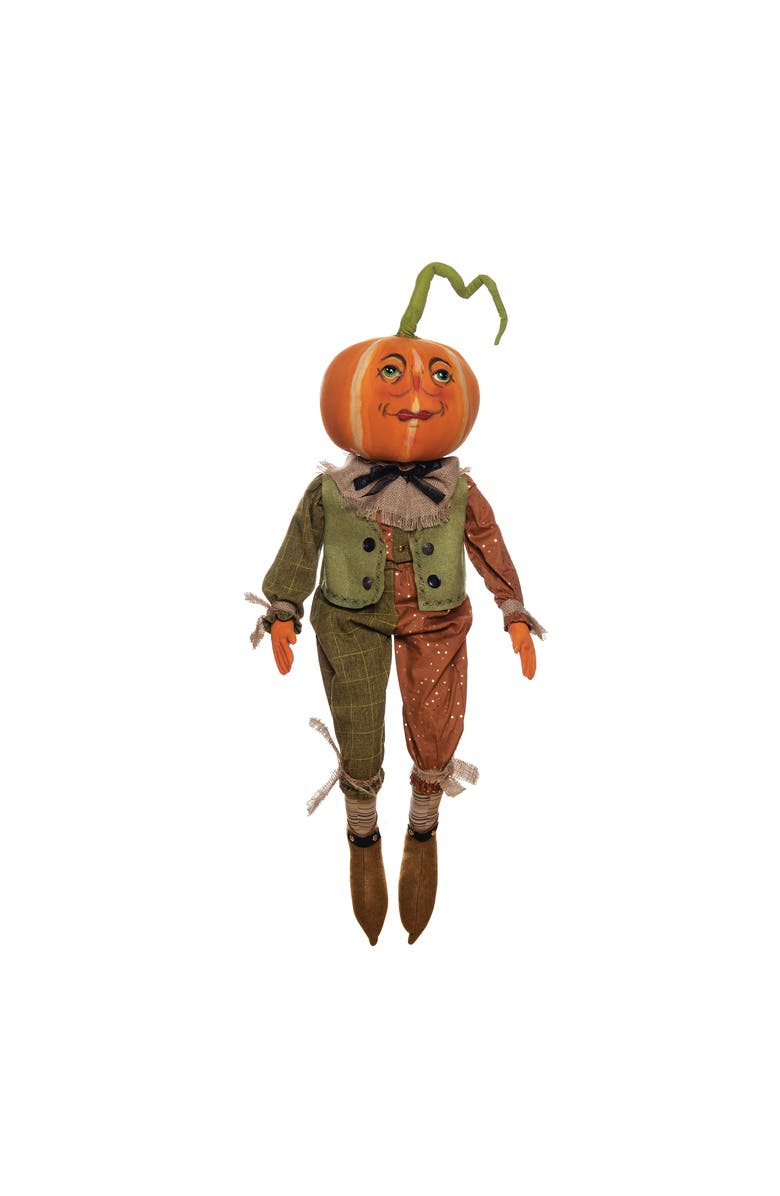 Gallerie II Patton Pumpkin Joe Spencer Gathered Traditions Soft Art Doll Fall Halloween Autumn Harvest Figure Figurine, Main, color, Green