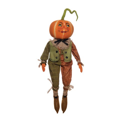 Patton Pumpkin Joe Spencer Gathered Traditions Soft Art Doll Fall Halloween Autumn Harvest Figure Figurine