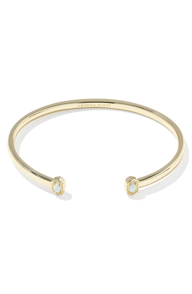 Kendra Scott Mini Elton Lab Created Opal Cuff Bracelet, Alternate, color, Gold White Opal