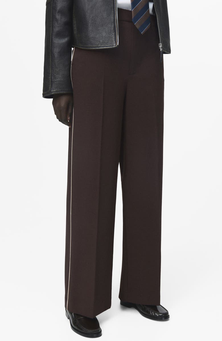 MANGO Side Stripe Pants, Main, color, Chocolate