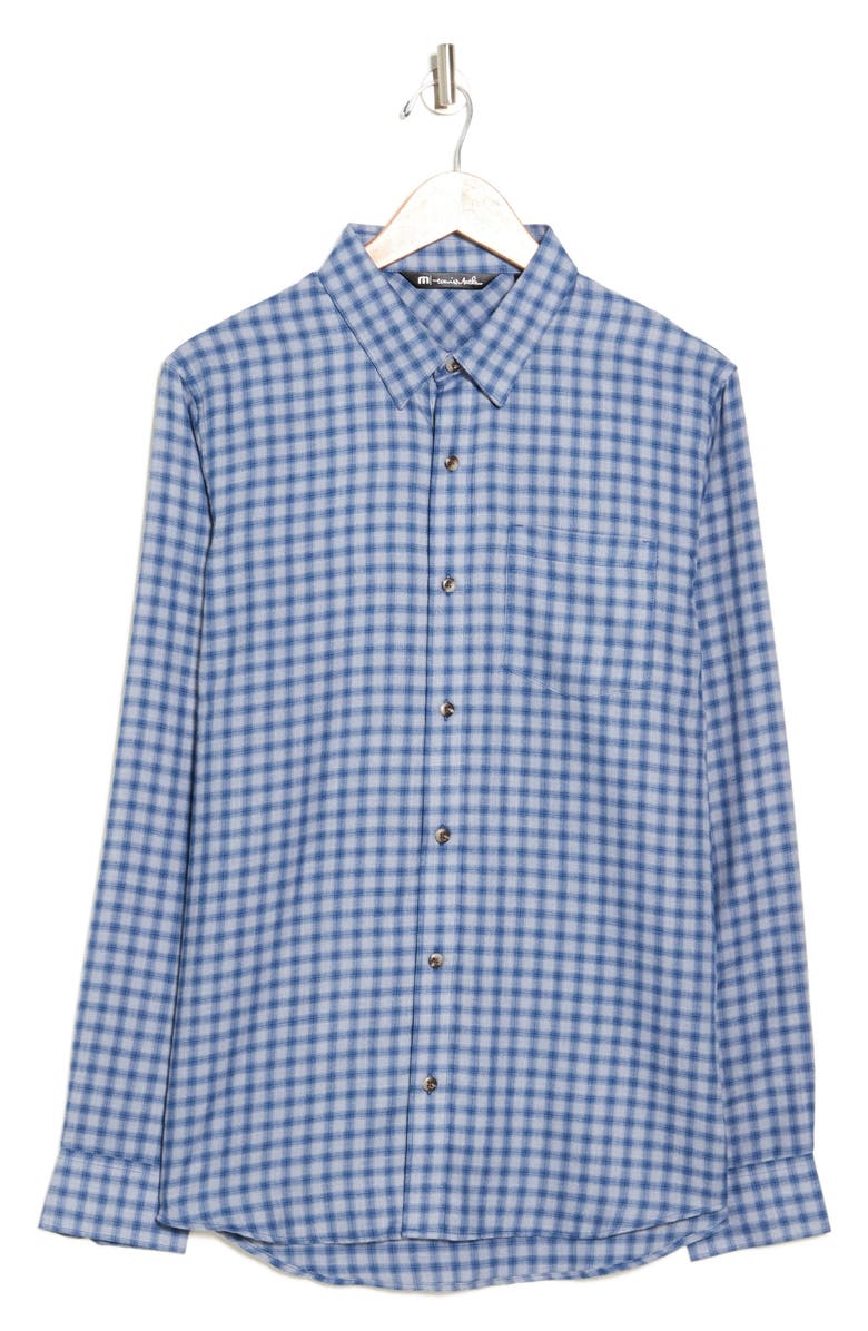 TravisMathew Ironwood Check Button-Up Shirt, Alternate, color, Heather Sleet