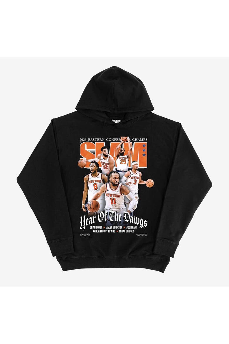 Unisex SLAM Starting Five Black New York Knicks 2026 NBA Eastern Conference Champions Cover Hoodie, Main, color, Black