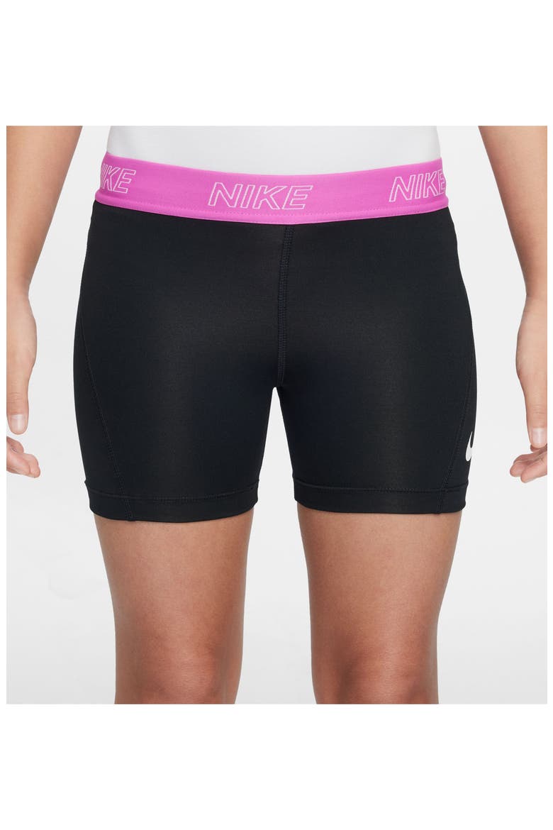 Kids' Victory Gel Bike Shorts, Alternate, color, BLACK/ ACTIVE FUCHSIA/ WHITE