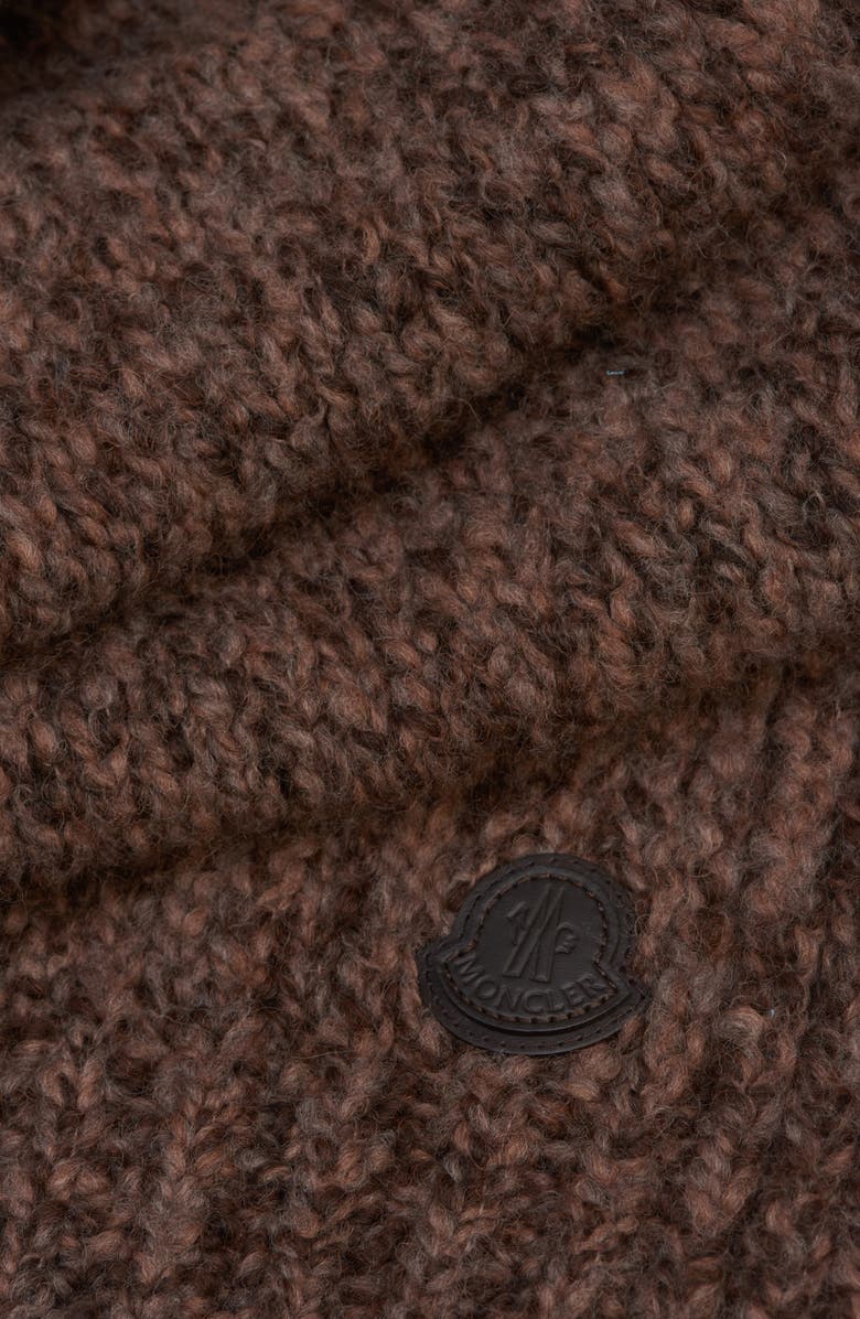 Moncler Logo Patch Wool & Alpaca Scarf, Alternate, color, Black Coffee