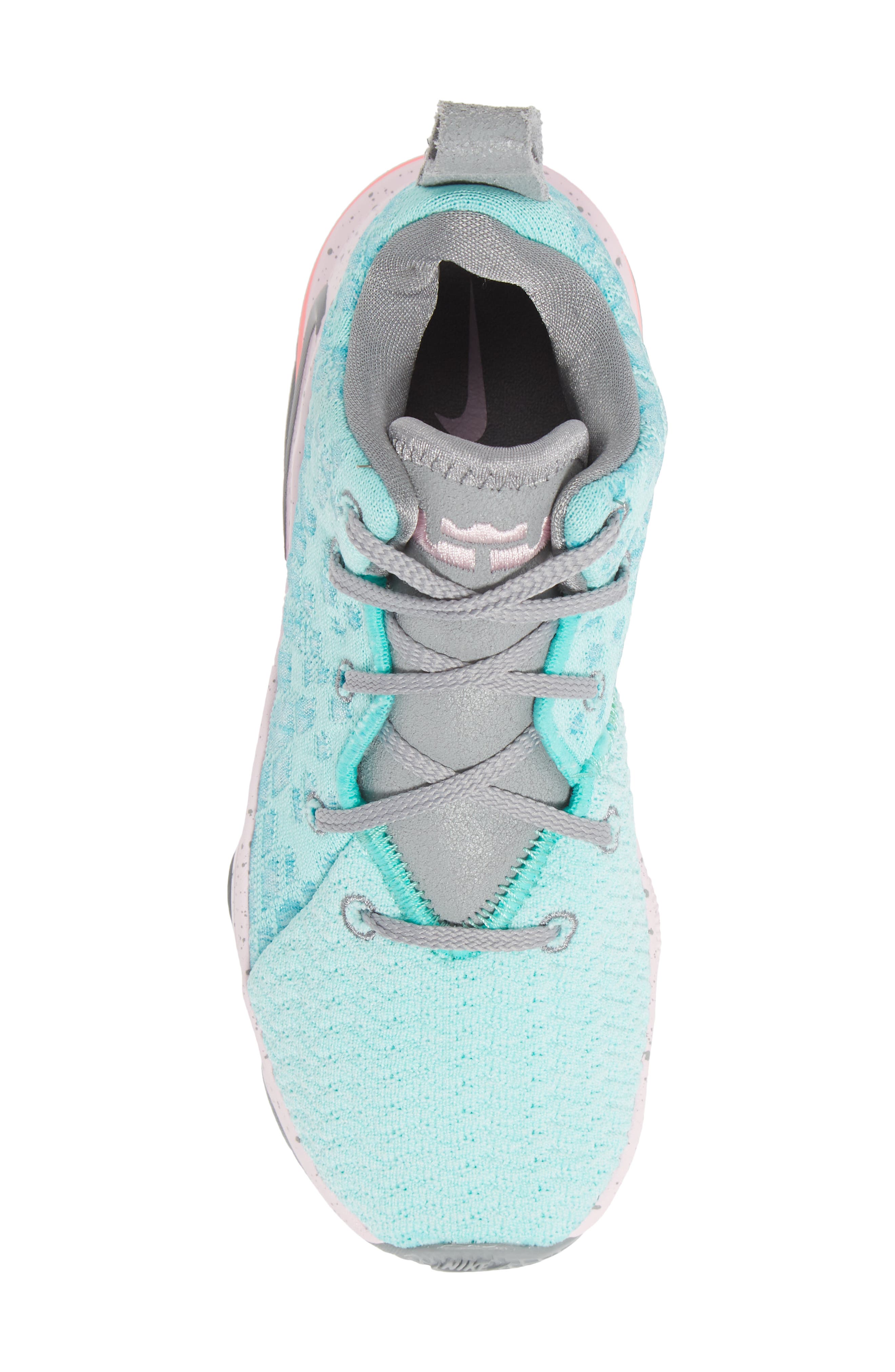 LeBron XVII Basketball Shoe, Alternate, color, LIGHT AQUA/ GREY-PINK FOAM