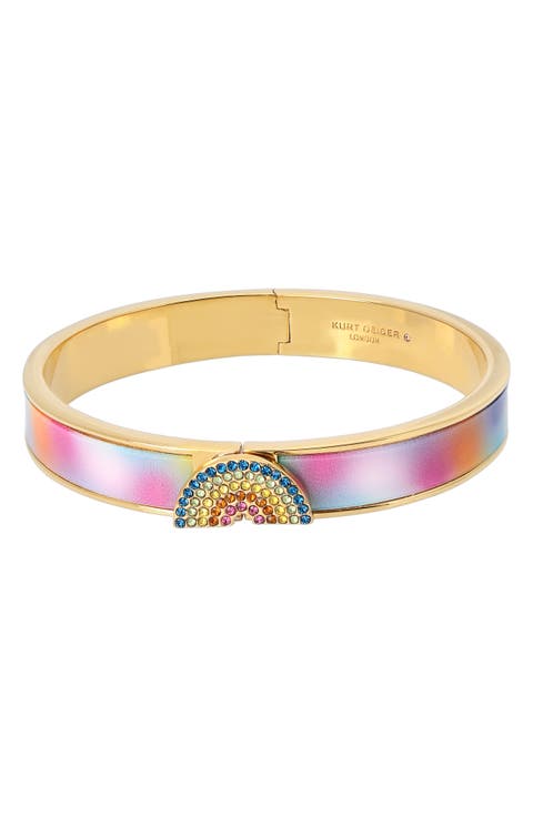 Crystal Rainbow Hinge Bangle
