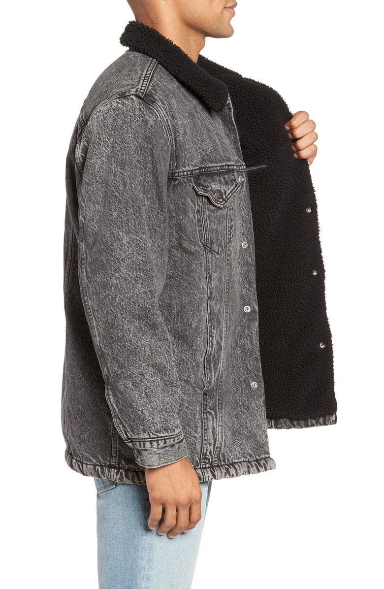 Levi's<sup>®</sup> Long Fleece Lined Trucker Jacket, Alternate, color, 