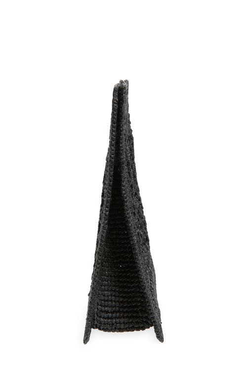 Jacquemus Carre Spiaggia Embellished Braided Raffia Tote In Black 990