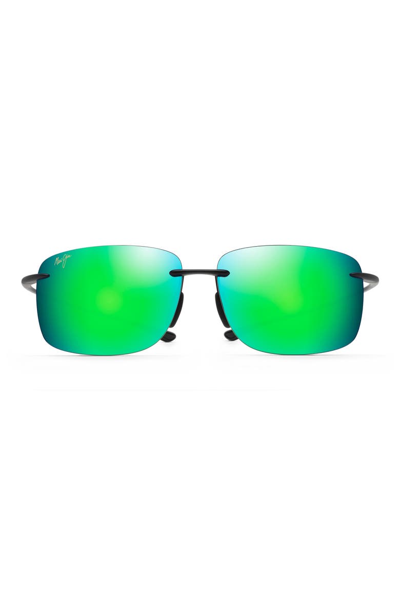 Hema 62mm Polarized Rectangular Sunglasses, Main, color, MATTE BLACK