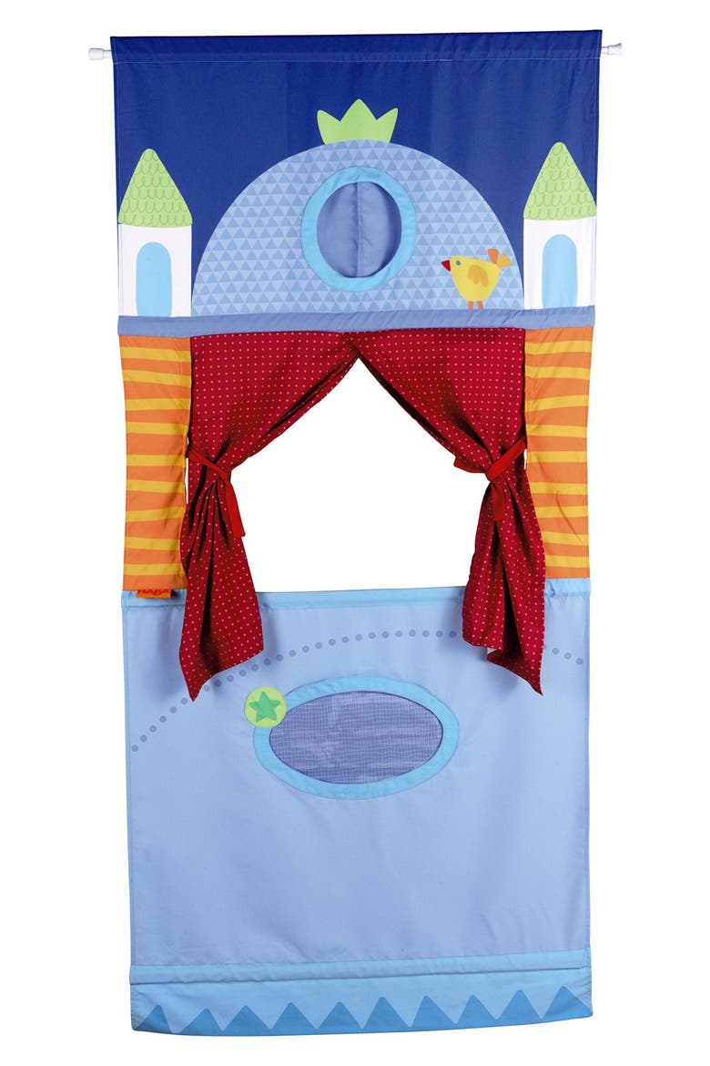 Hanging Doorway Puppet Theater, Main, color, BLUE