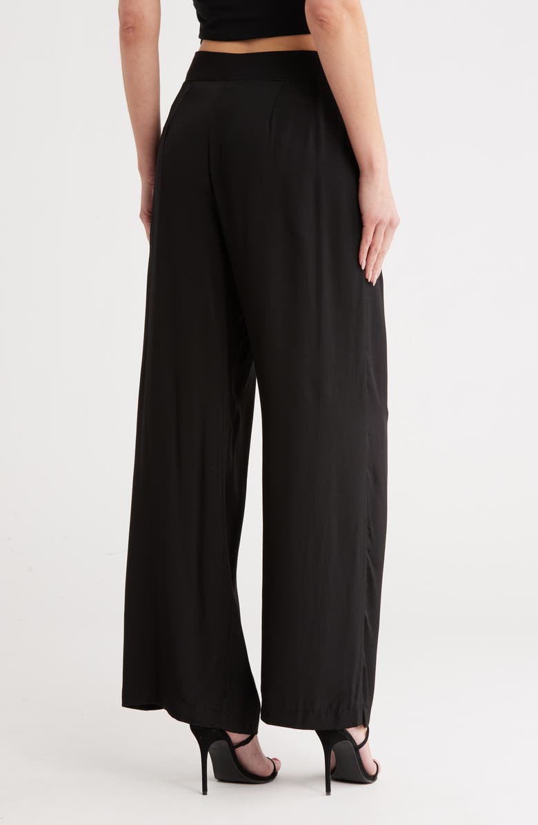 JASON WU High Waist Pleated Front Wide Leg Pants, Alternate, color, Black