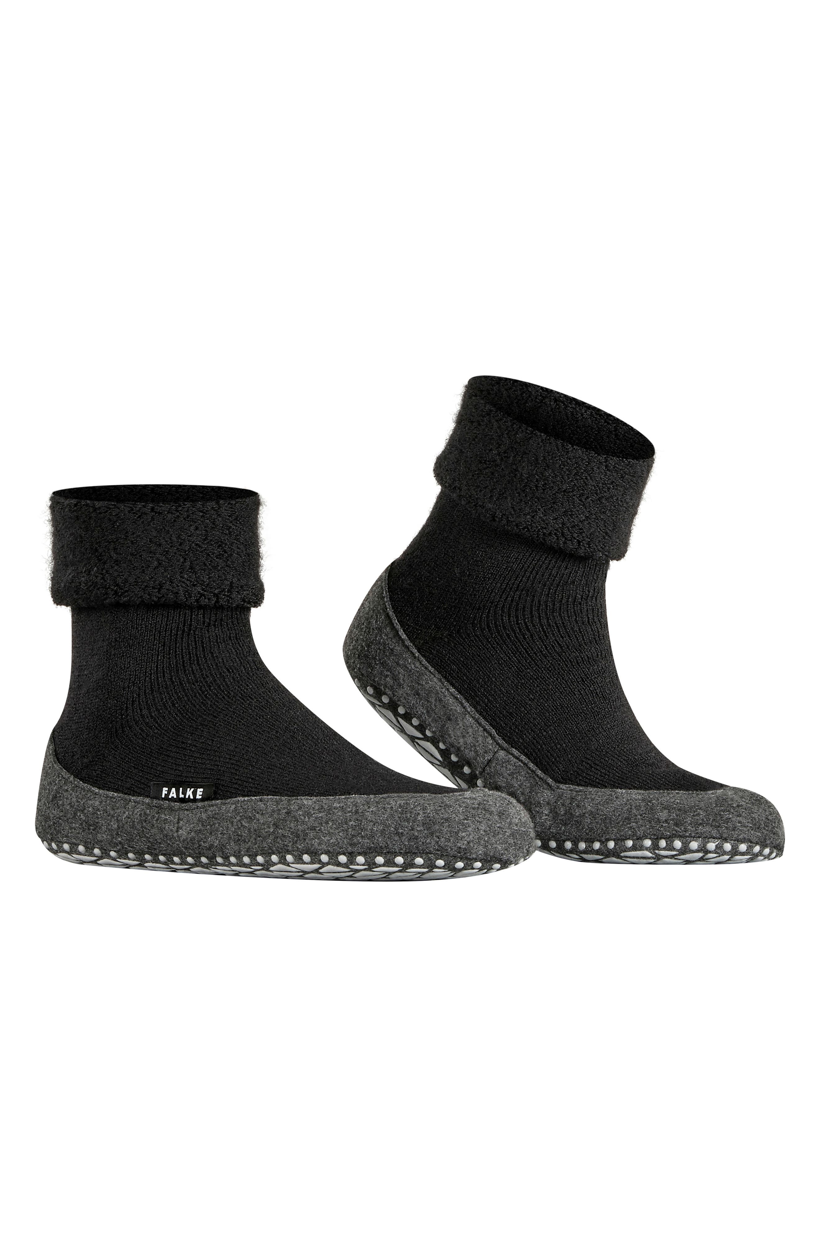 Falke Cozyshoe Wool Blend Sock Slippers in Black 