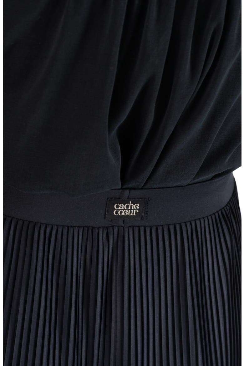 Plissé Maternity Maxi Skirt, Alternate, color, BLACK