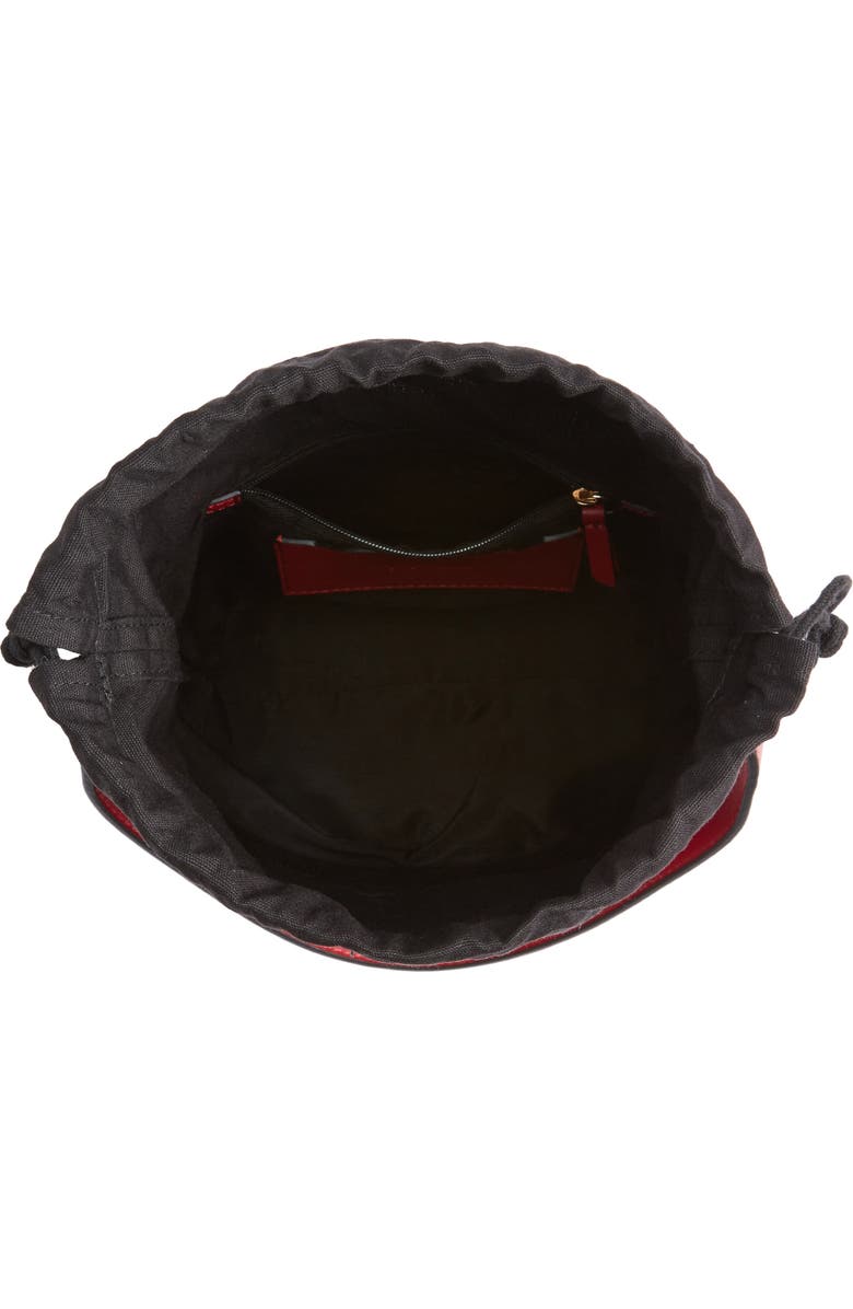 Topshop Cherry True Faux Leather Bucket Bag, Alternate, color,