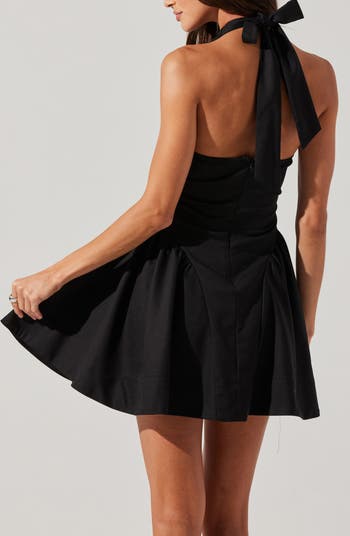 Meana Cotton Blend Halter Minidress