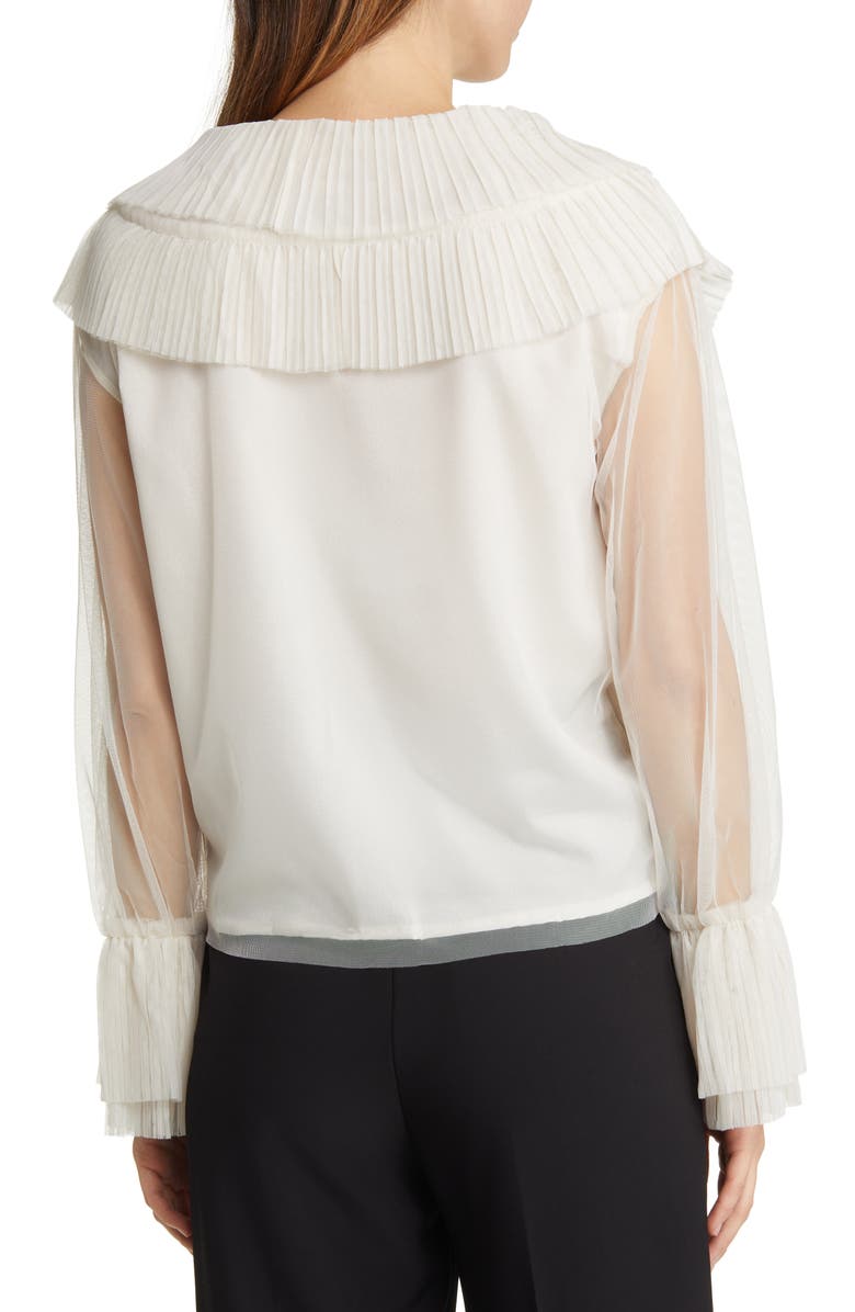 NIKKI LUND Gloria Ruffle Cardigan, Alternate, color, Ivory